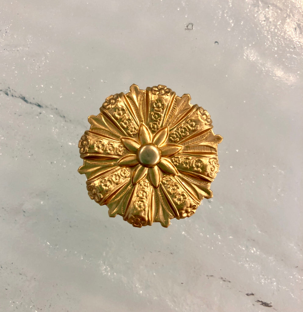 1" Vintage Gold Mirror Rosettes