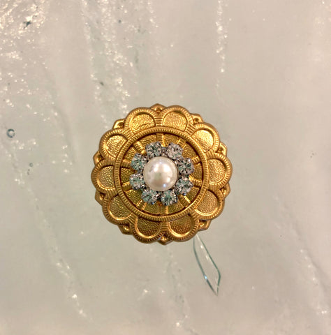 1" Medium Gold Regal Mirror Rosettes